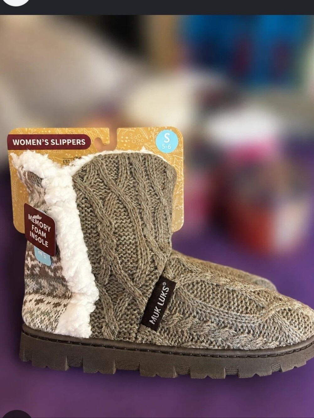 MUK LUKS Cheyenne Slipper Bootie Sz Medium (7-8) New
